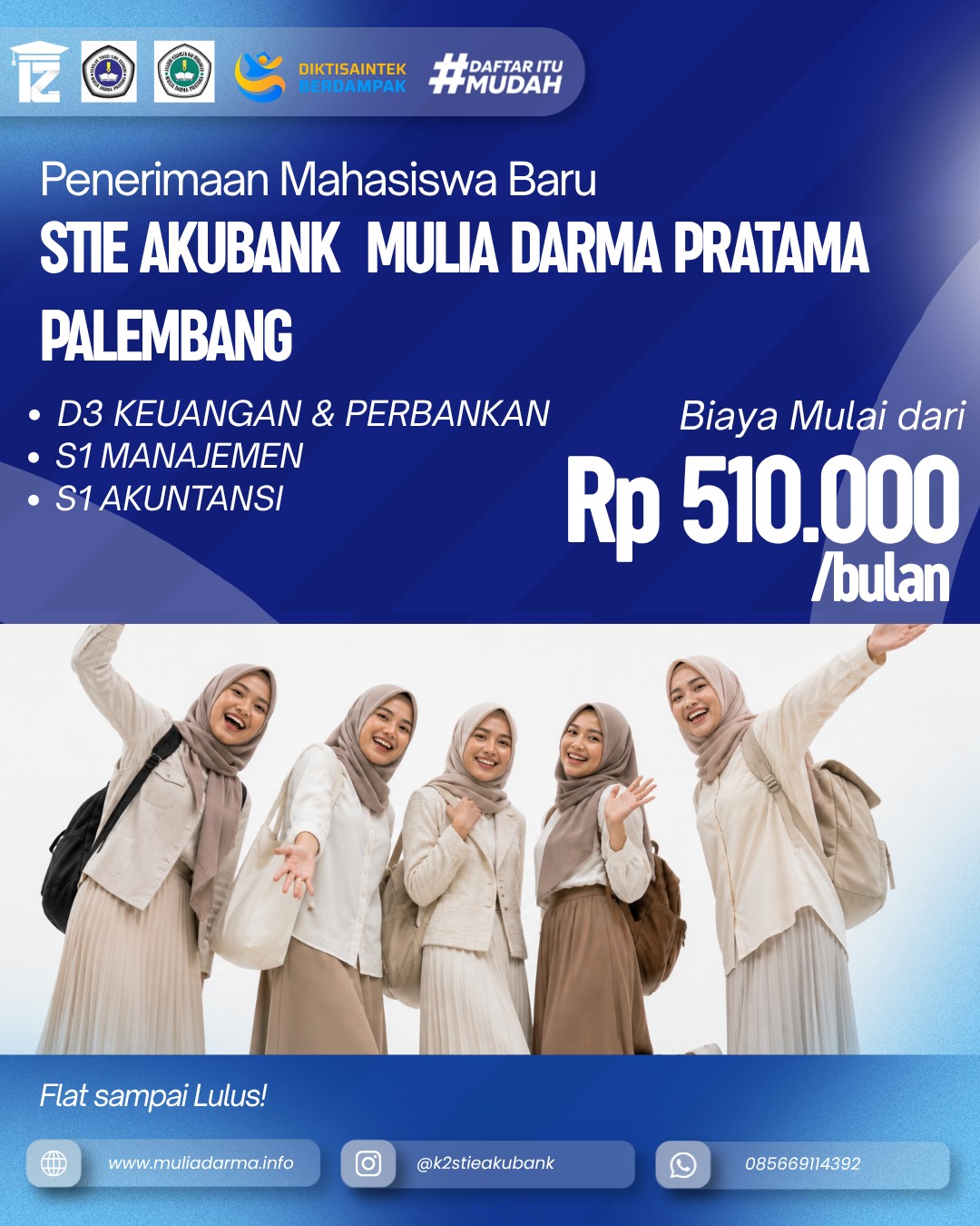 Pendaftaran Kuliah Kelas Karyawan STIE AKUBANK Mulia Darma Pratama Palembang