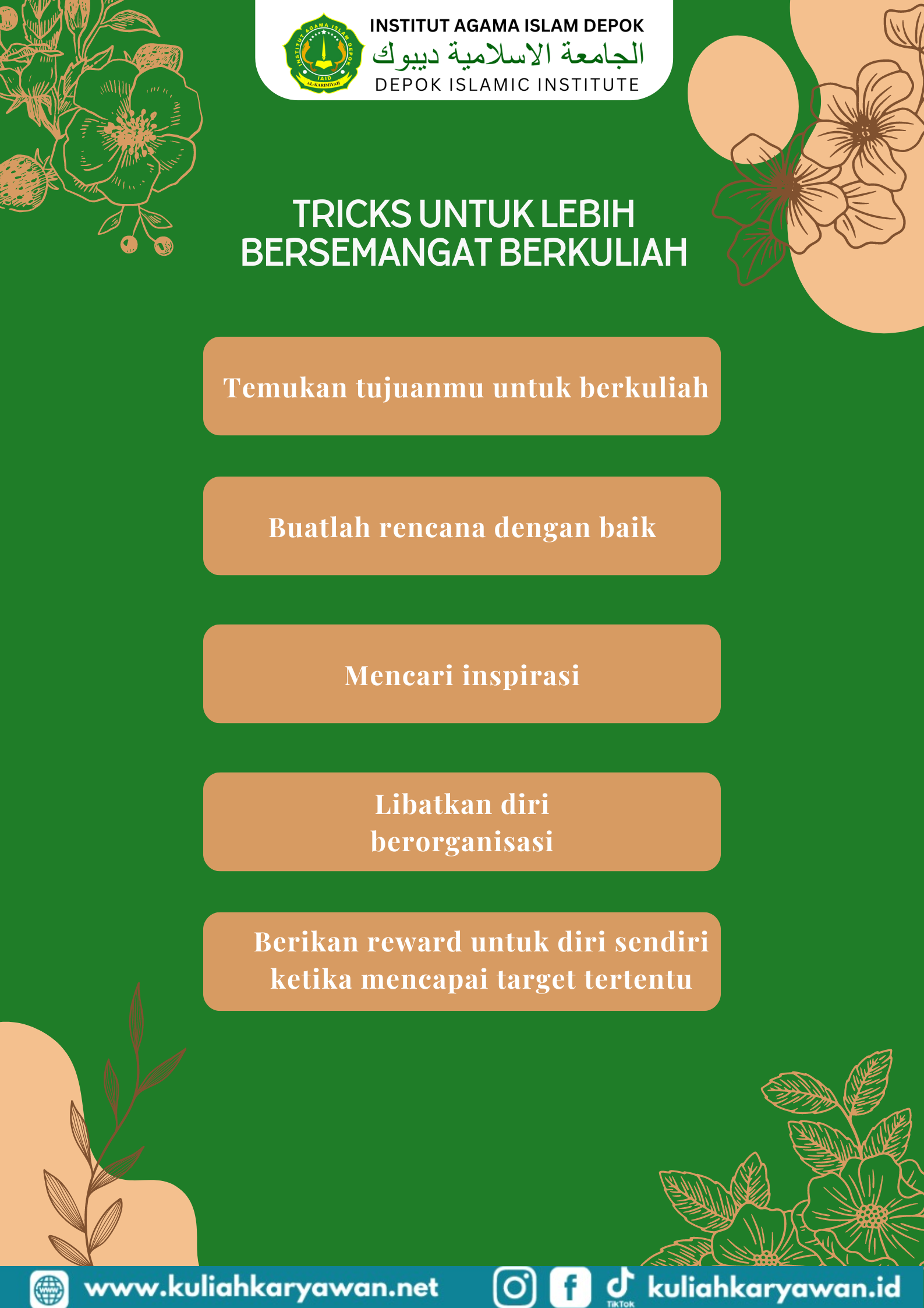 Tricks agar tetap semangat berkuliah di IAID Al-Karimiyah