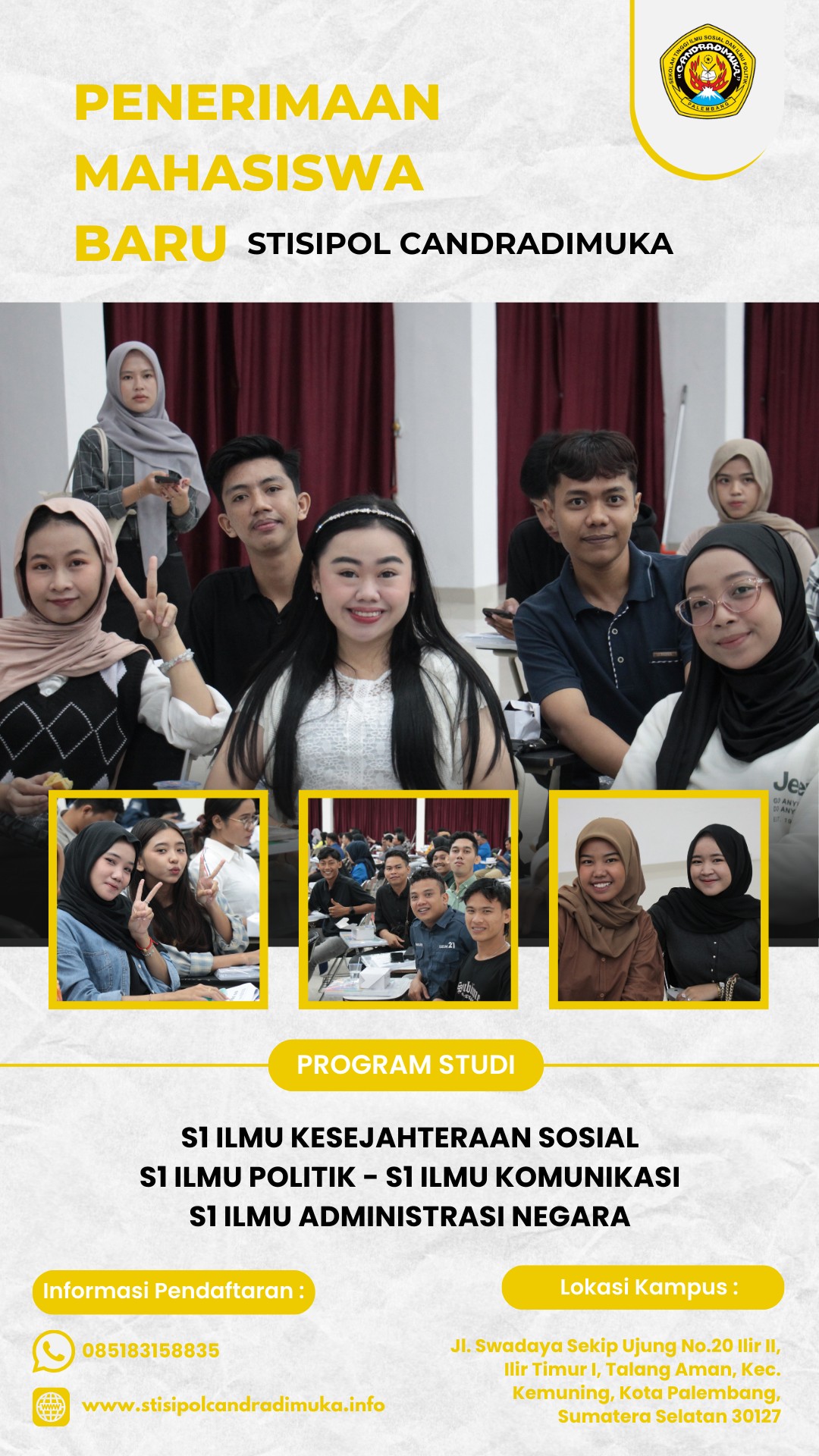 Penerimaan Mahasiswa Baru Kampus STISIPOL Candradimuka Palembang