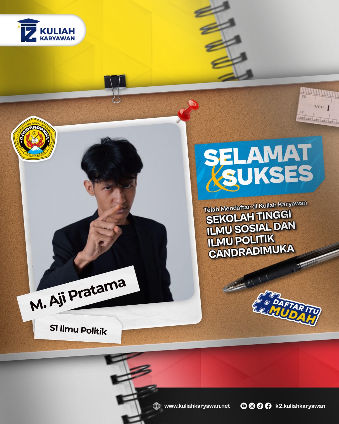 S1 Ilmu Politik Kampus STISIPOL Candradimuka Palembang