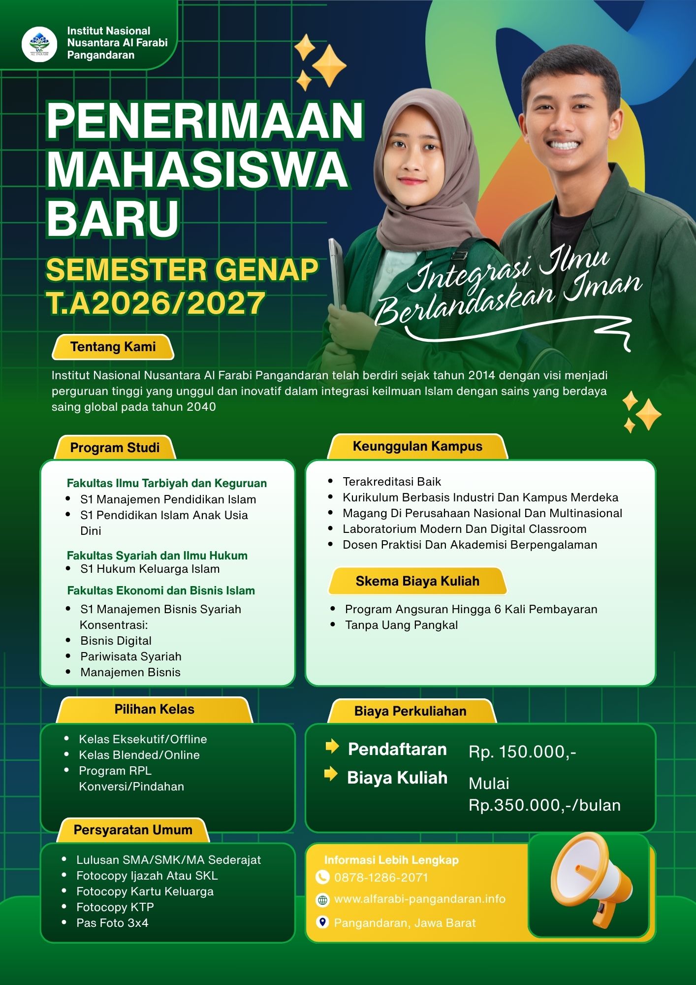 Pendaftaran Program RPL Semester Genap 2027 Kampus INN Al Farabi Pangandaran