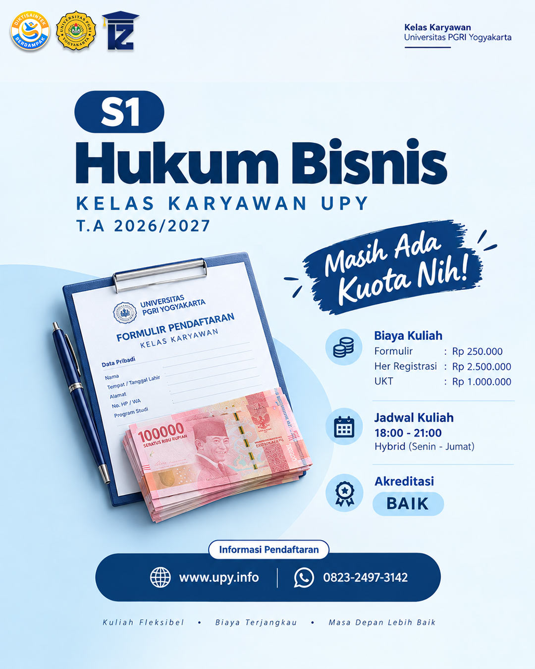 Biaya Kuliah Karyawan S1 Hukum Bisnis UPY