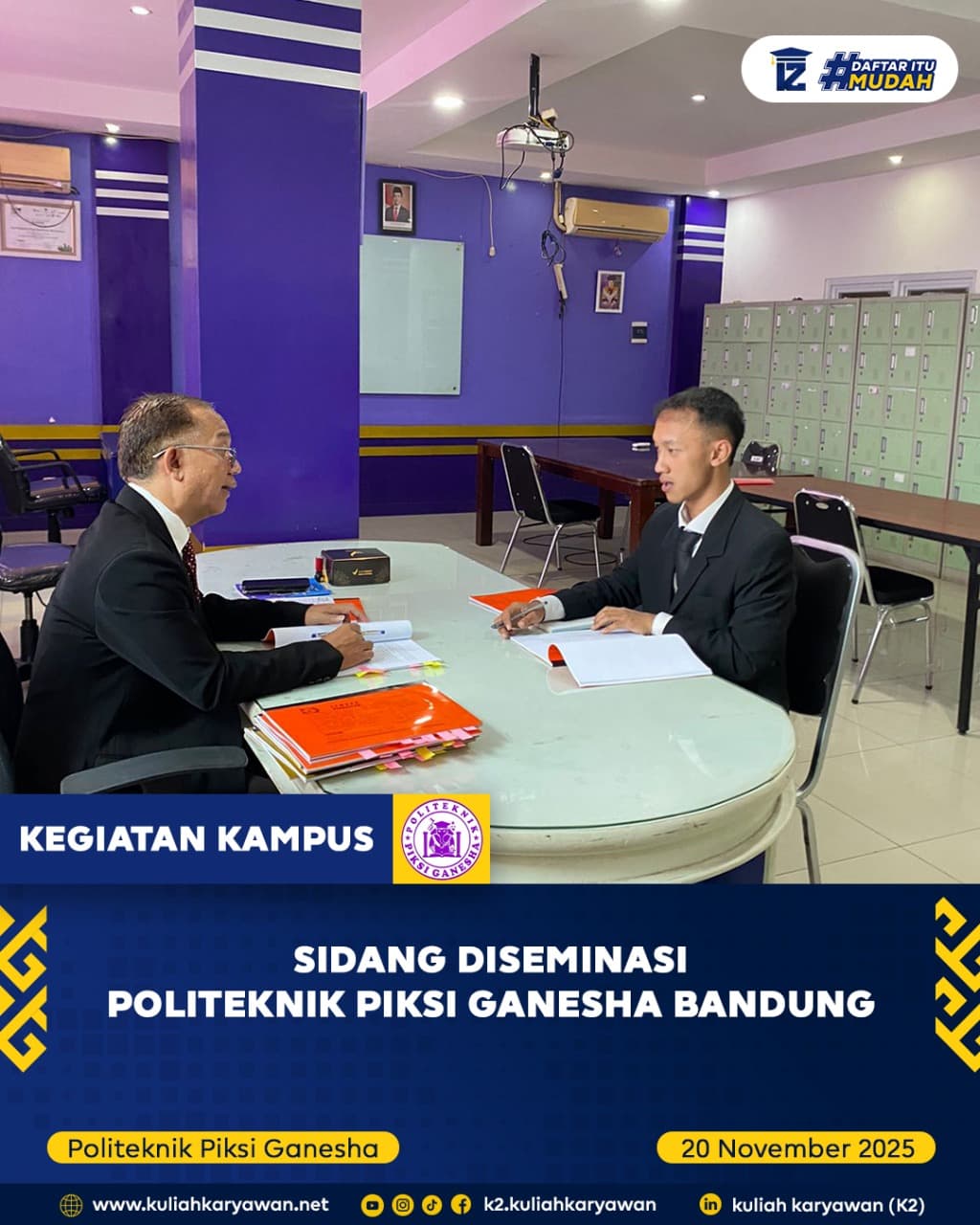 Pelaksanaan Sidang Diseminasi Politeknik Piksi Ganesha Bandung 2025