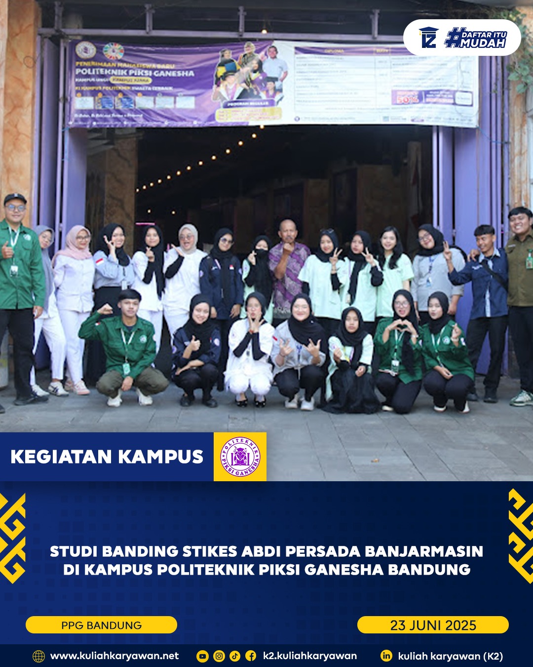 Studi Banding STIKES Abdi Persada Banjarmasin di Politeknik Piksi Ganesha Bandung. Wujud Kolaborasi 