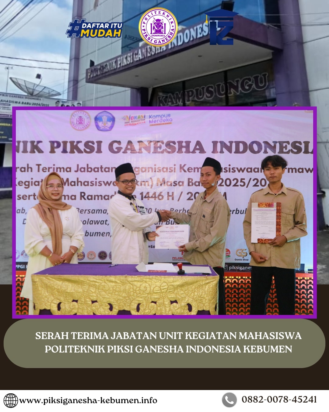 Full Kegiatan Sertijab UKM Politeknik Piksi Ganesha Indonesia Kebumen