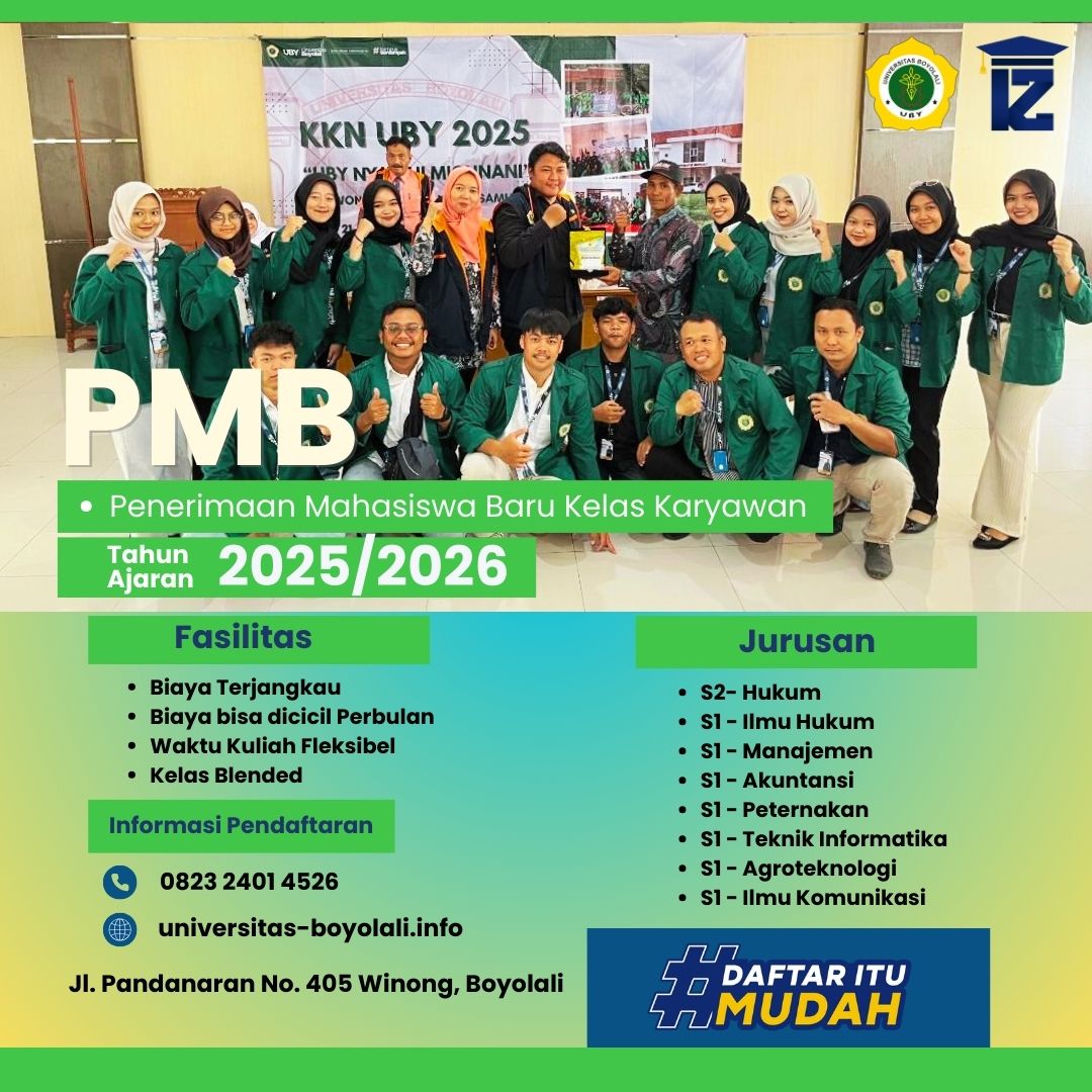 Daftar Kuliah Karyawan Universitas Boyolali K2