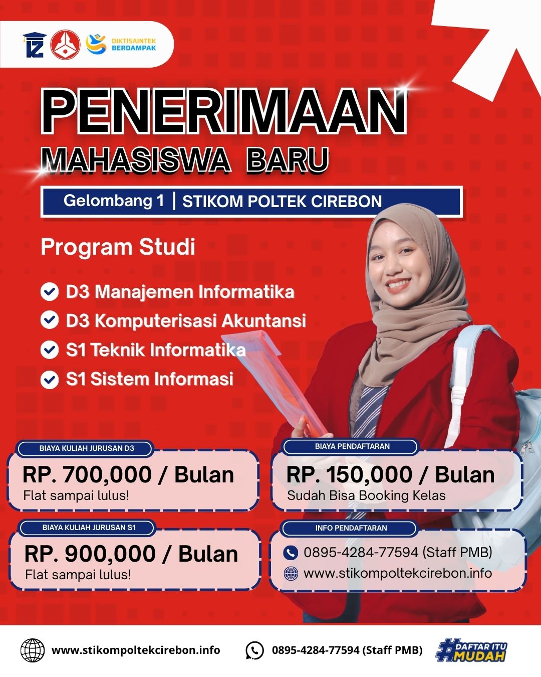 Penerimaan Mahasiswa Baru Gelombang 1 STIKOM Poltek Cirebon