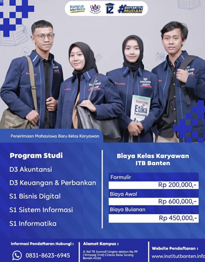 Pendaftaran Kuliah D3 Akuntansi dan D3 Keuangan Perbankan Institut Teknologi dan Bisnis Banten  