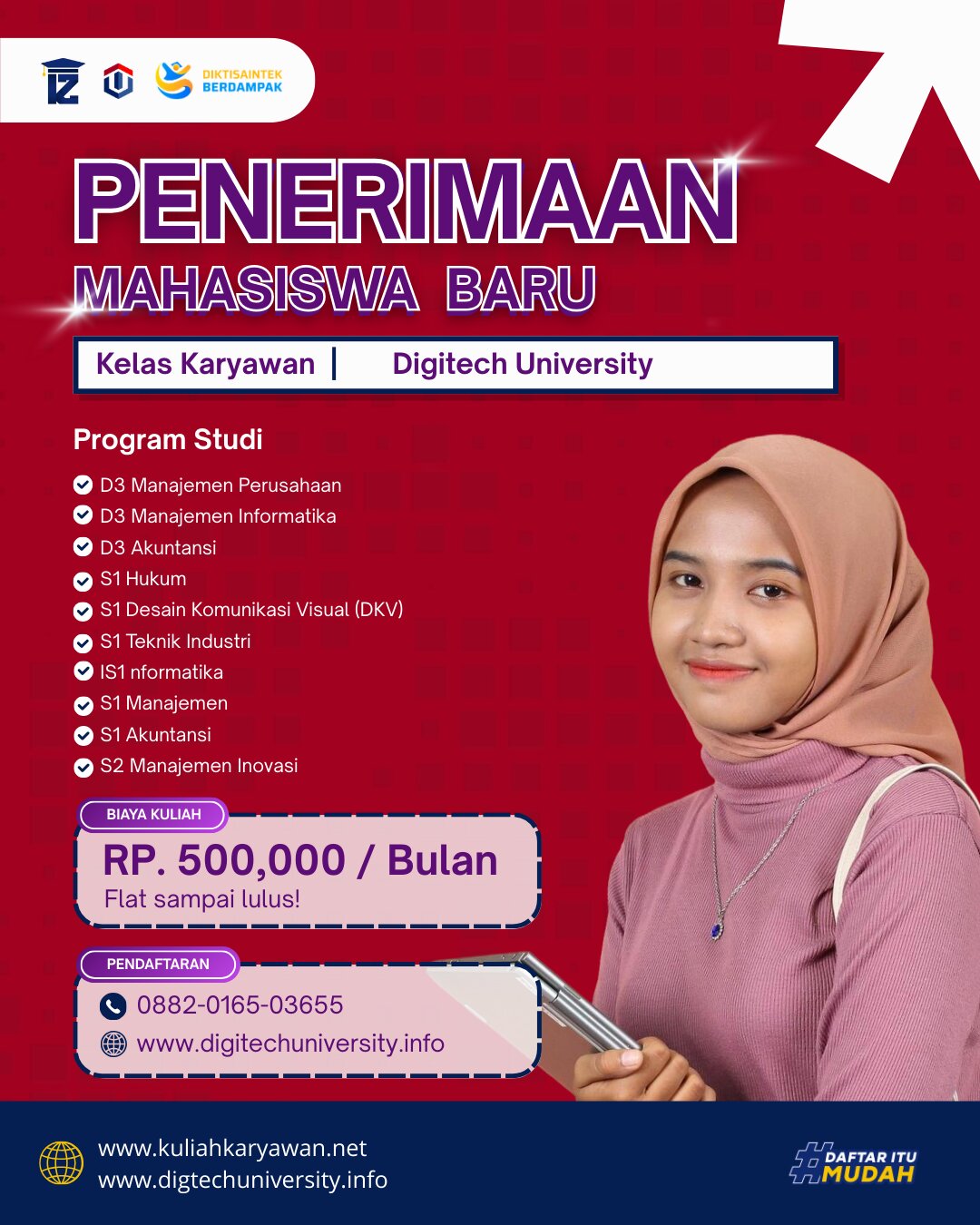 Penerimaan Mahasiswa Baru Kelas Karyawan Digitech University 2026