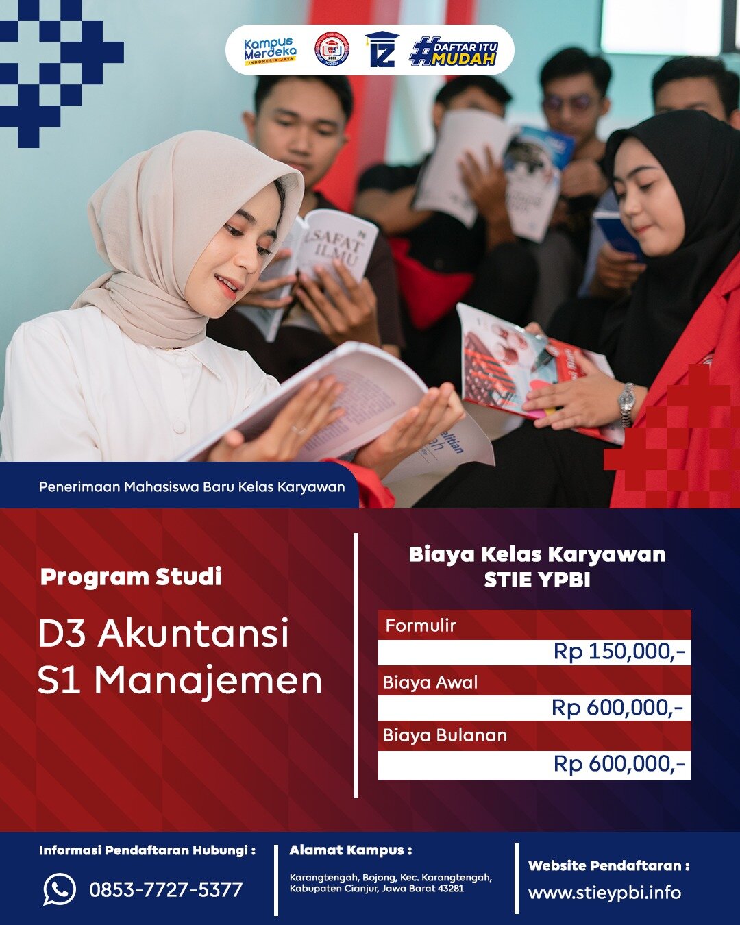 Hanya dengan 600 Ribu sudah bisa kuliah di STIE YPBI K2 Cianjur 