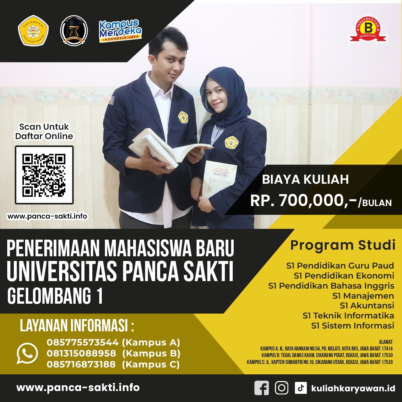 Pendaftaran Gelombang 1 Kelas Karyawan Universitas Panca Sakti Bekasi