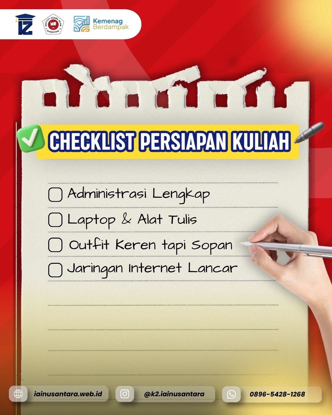 Persiapan Kuliah untuk Mahasiswa Baru IAI Nusantara