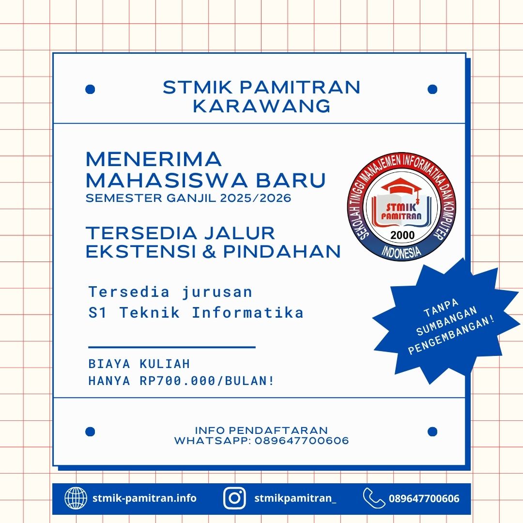 Dibuka Pendaftaran Mahasiswa Baru/Ekstensi/Pindahan STMIK Pamitran Tahun Ajaran 2025/2026