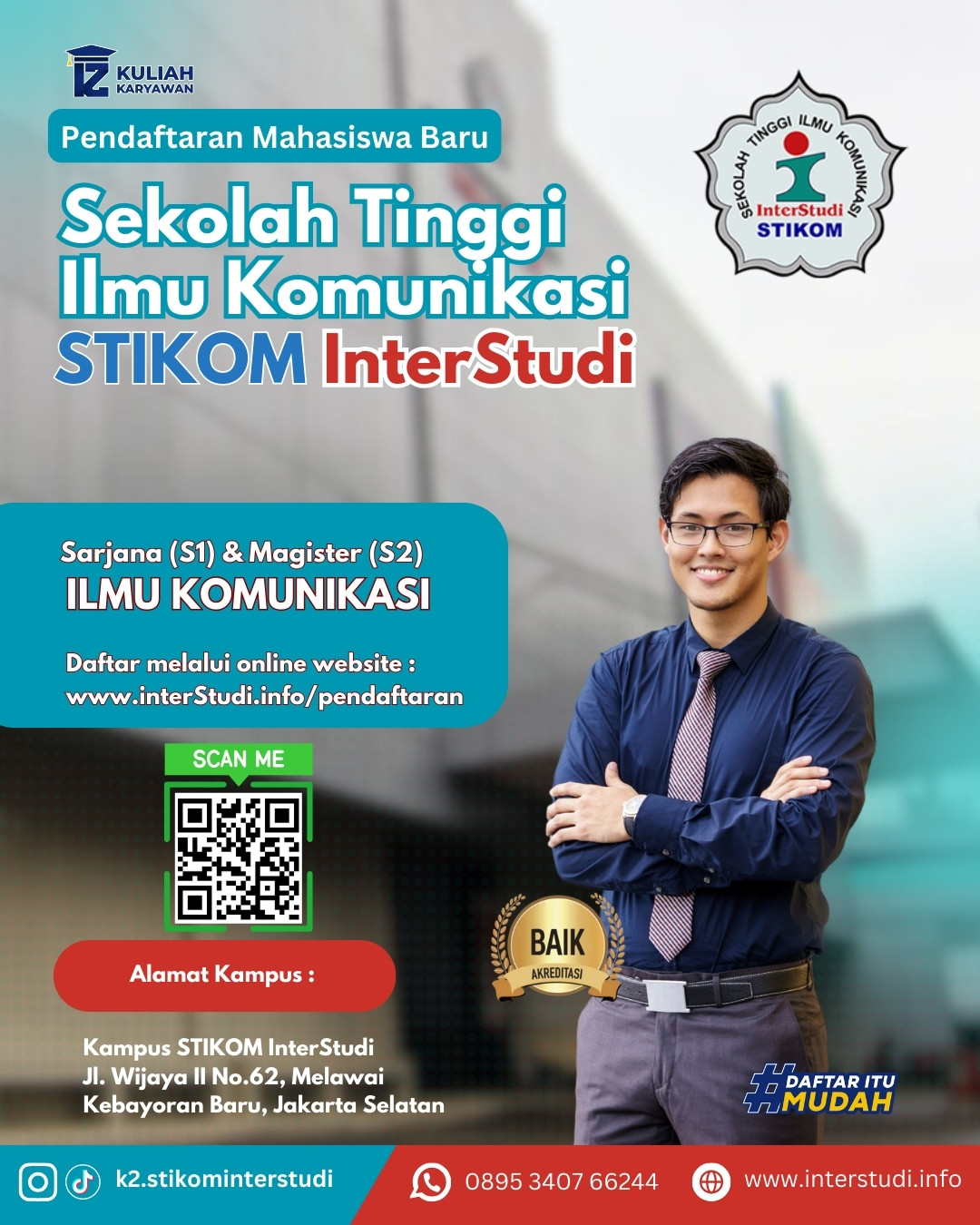 Cek Pendaftaran Mahasiswa Baru Jalur Kuliah Karyawan di STIKOM InterStudi 