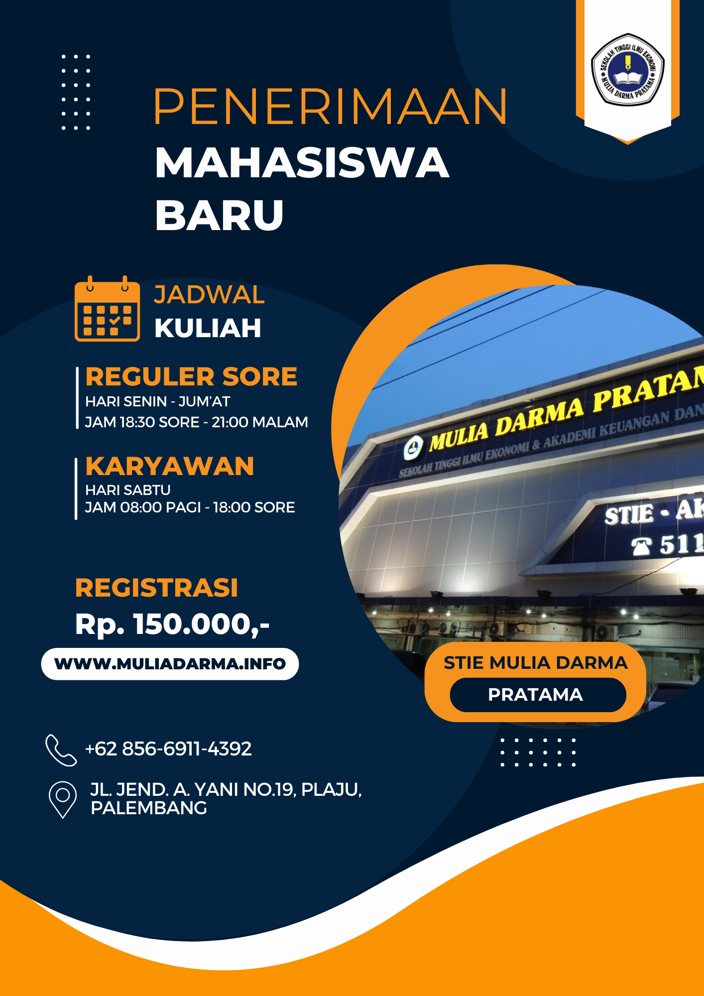 Jadwal Kuliah STIE Mulia Darma Pratama Palembang