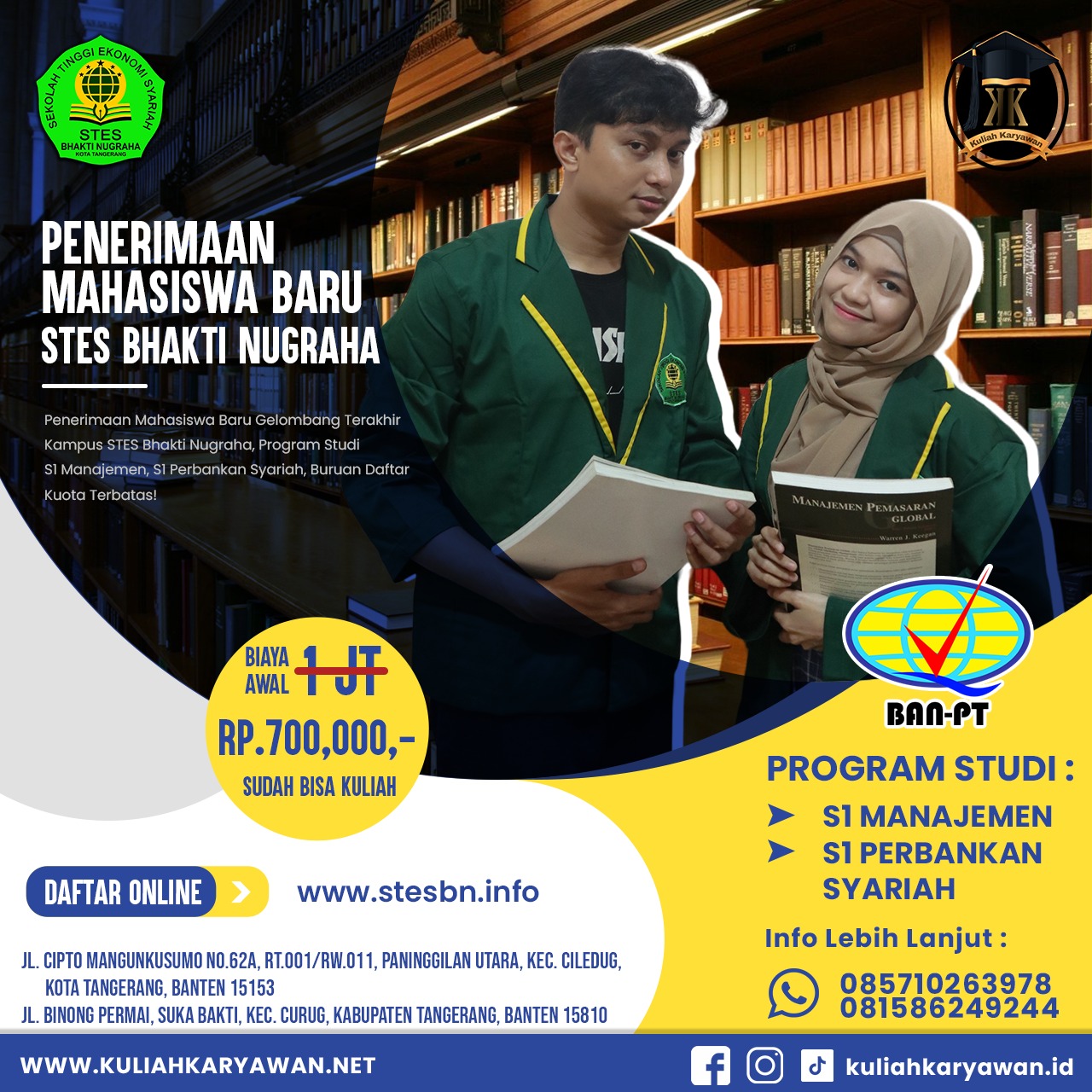 Penerimaan Mahasiswa Baru di STES Bhakti Nugraha