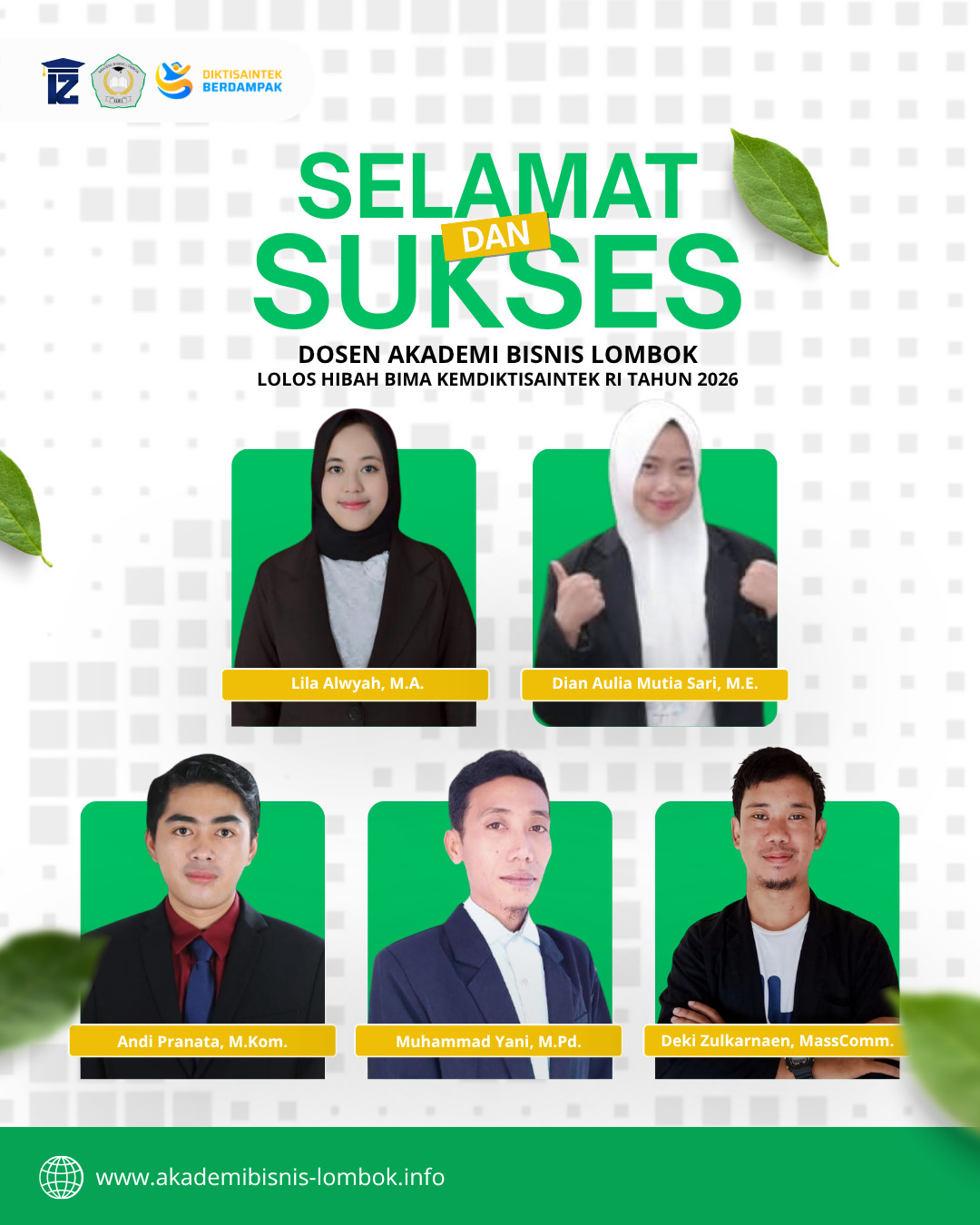 Dosen AKBIL Sukses Raih Dana Hibah BIMA Kemdiktisaintek 2026