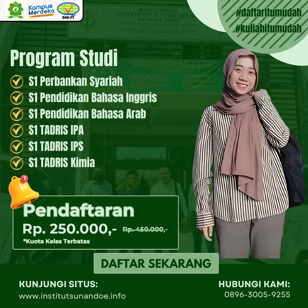 Biaya Pendaftaran Kuliah ISI Sunan Doe