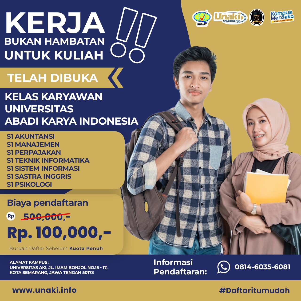 Kuliah Pskologi kelas karyawan Blended di UNAKI