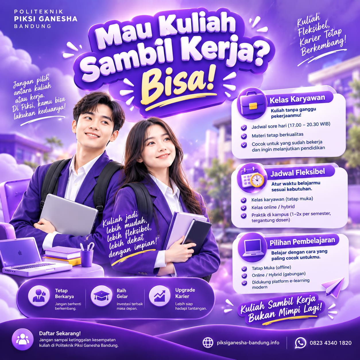 Kuliah Sambil Kerja di Politeknik Piksi Ganesha Bandung