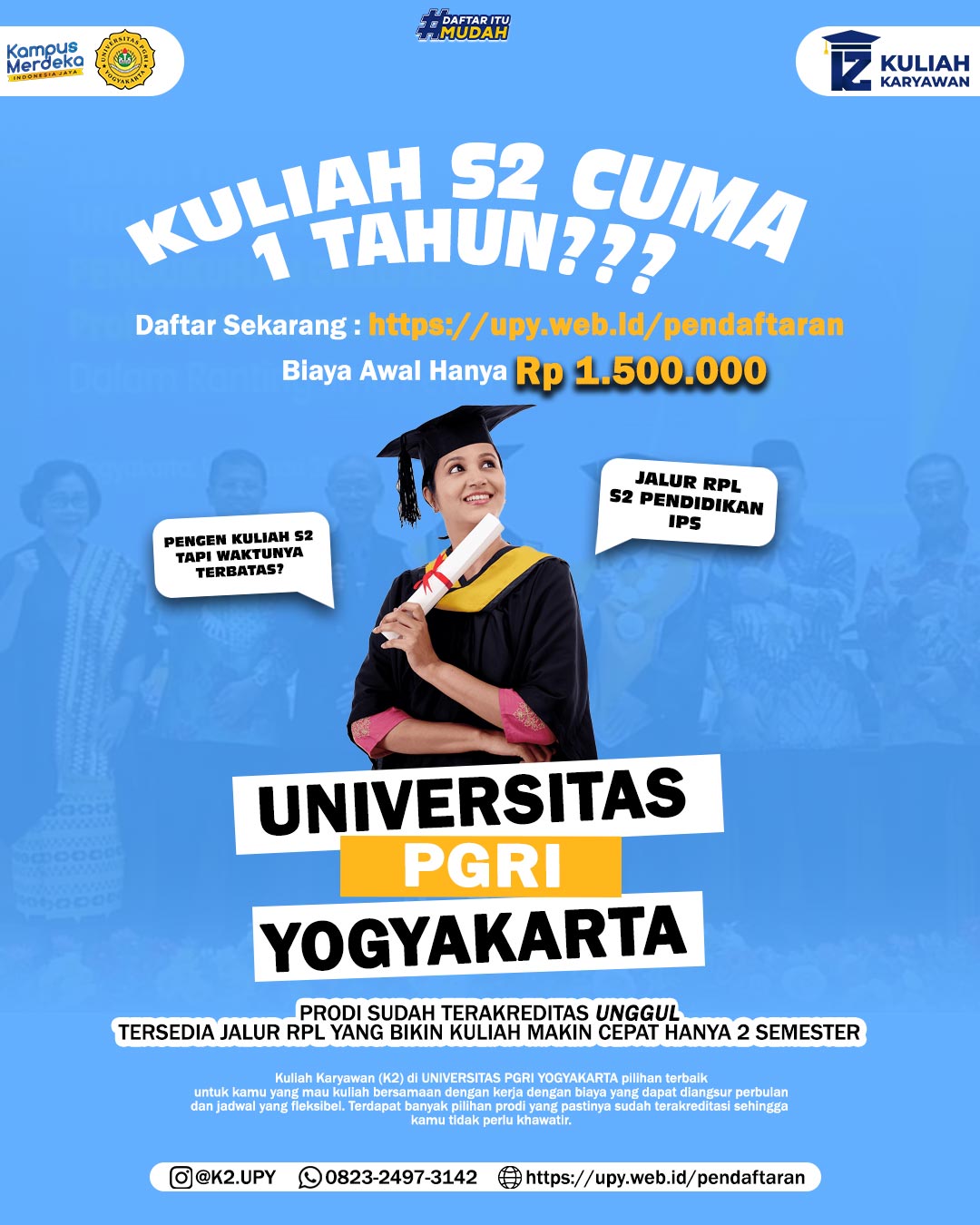 Perkuliahan RPL S2 Pendidikan IPS di Universitas PGRI Yogyakarta Lebih Cepat, Fleksibel, dan Terjang