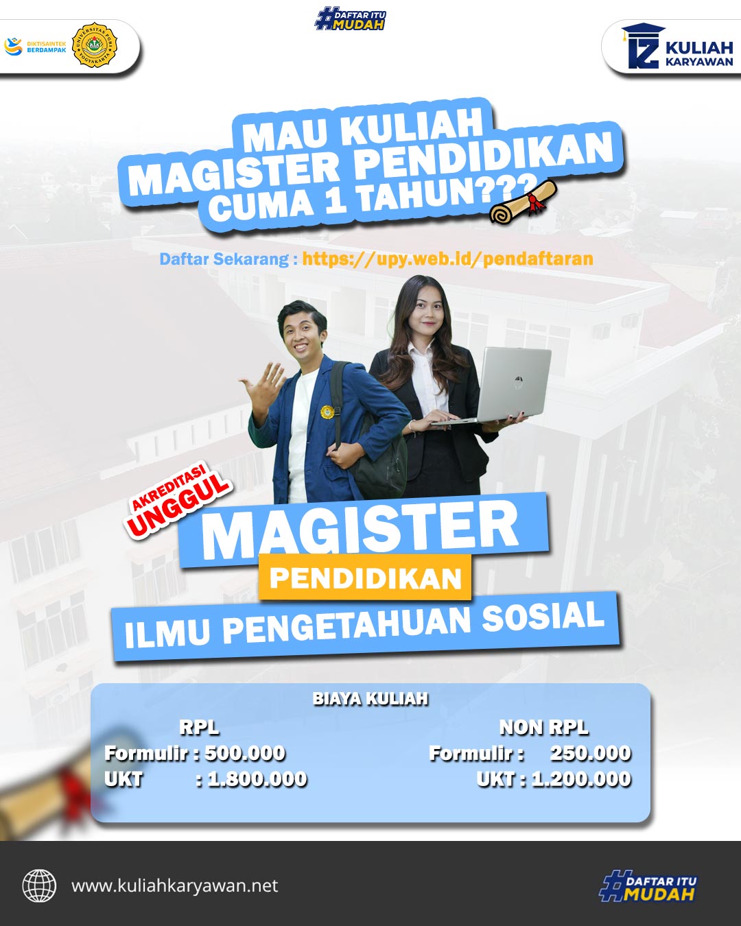 Penerimaan Mahasiswa Baru Magister Semester Genap Kelas Karyawan UPY