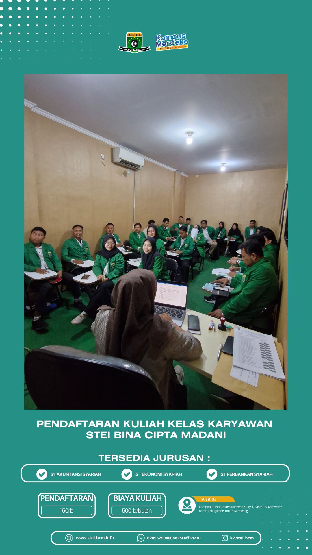 Tips sukses kuliah kelas karyawan di kampus STEI Bina Cipta Madani