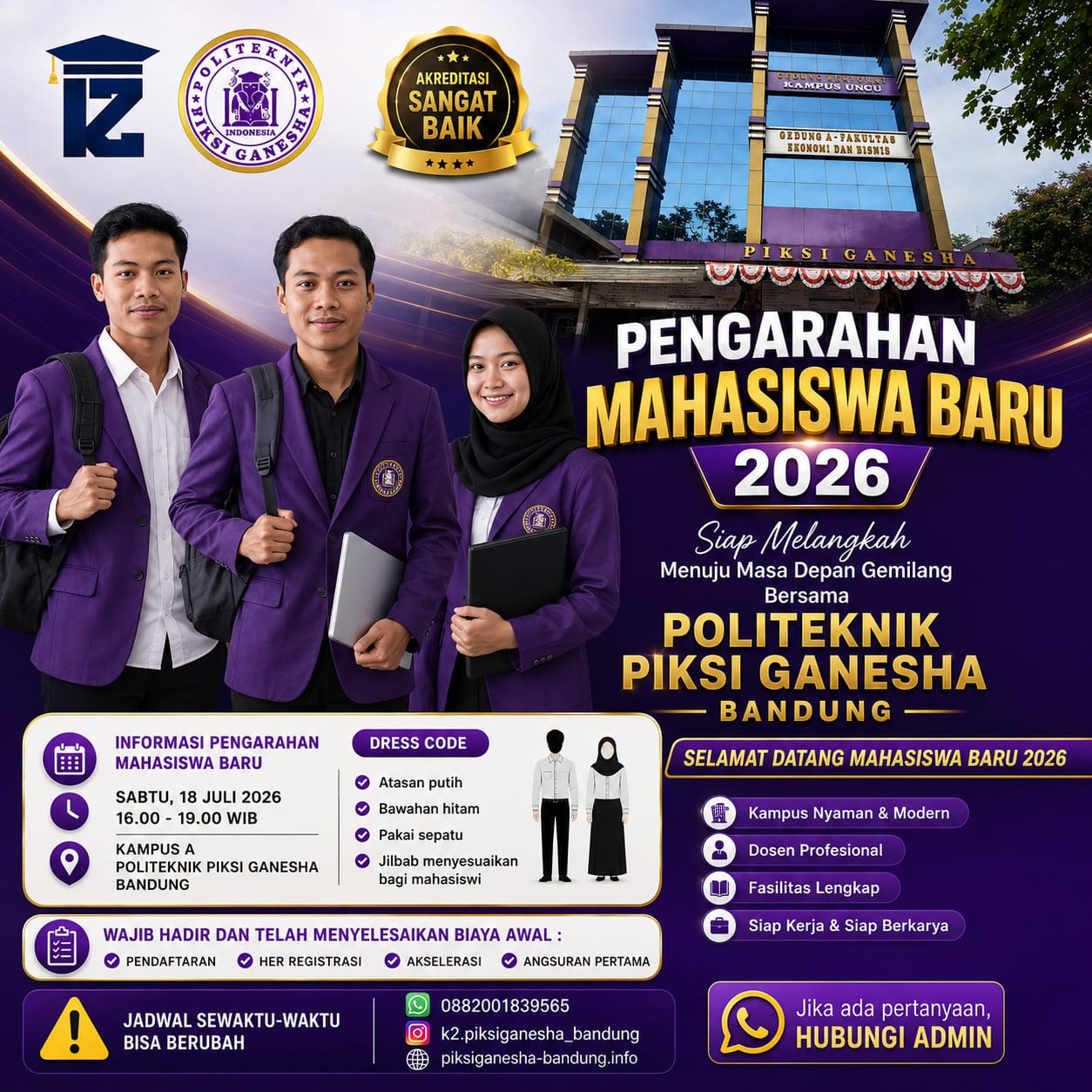 Pengarahan Mahasiswa Baru 2026 Politeknik Piksi Ganesha Bandung Kesempatan Daftar Masih Terbuka Yuk 