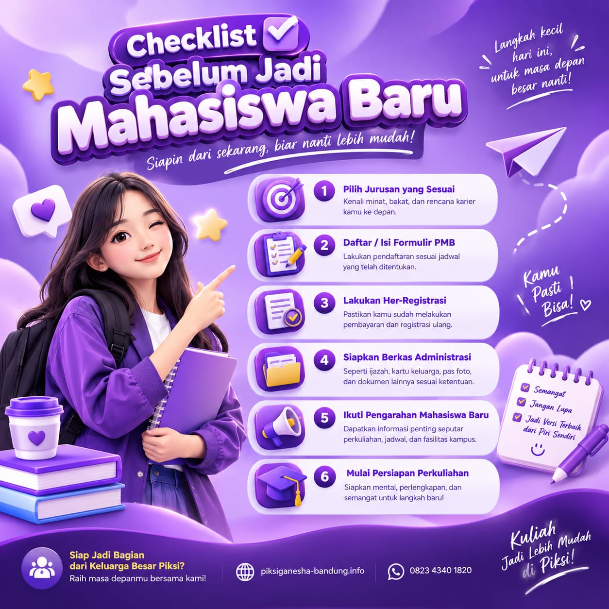 Checklist Sebelum Masuk Kampus di Politeknik Piksi Ganesha Bandung