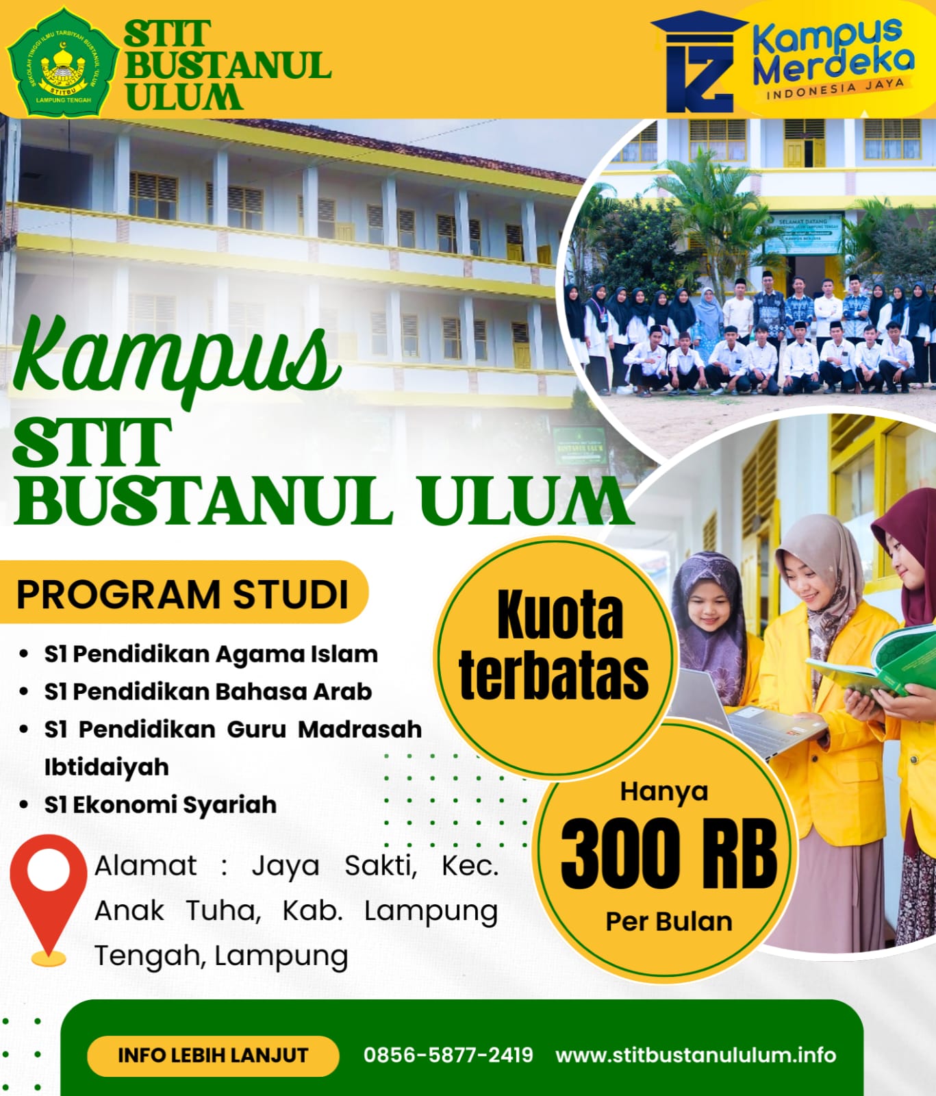 Kampus STIT Bustanul Ulum Kuliah Dengan Jadwal Fleksible Lampung Tengah