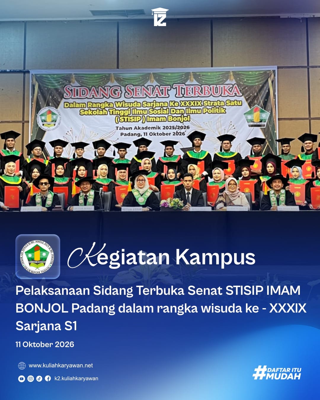 Wisuda Ke 39 STISIP Imam Bonjol Padang Tahun 2026