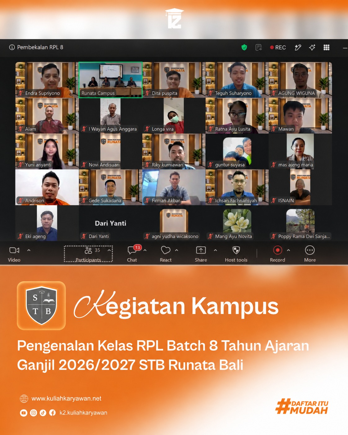 Pengenalan Kelas RPL Batch 8 STB Runata