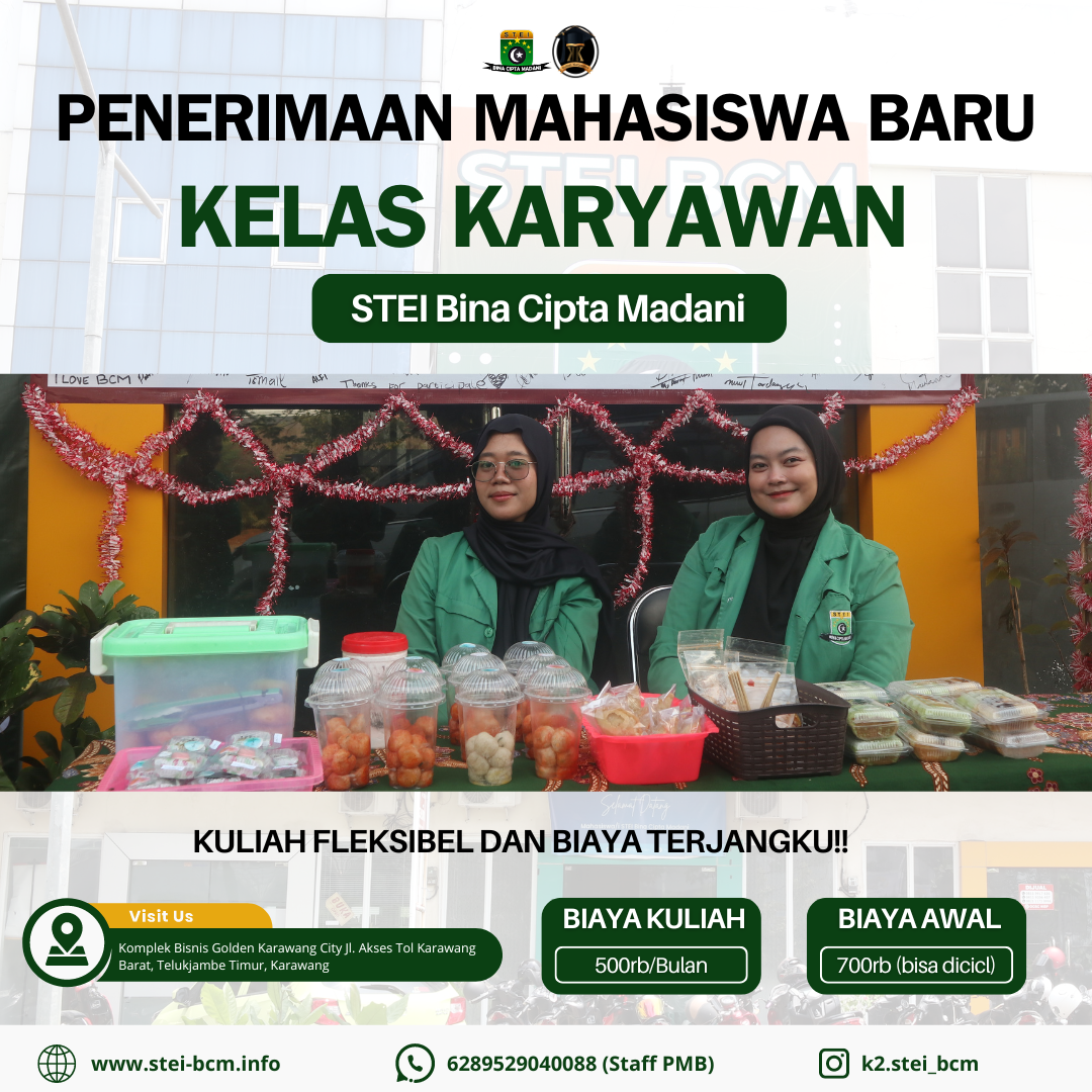 Biaya kuliah jurusan S1 Akuntansi Syariah STEI Bina Cipta Madani