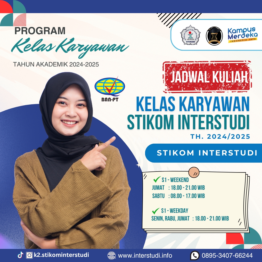 Jadwal Perkuliahan Kelas Karyawan STIKOM InterStudi