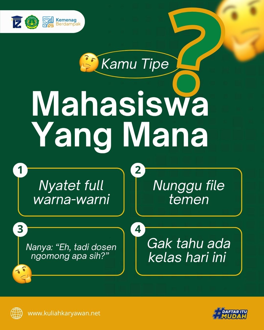 Tipe Tipe Mahasiswa Universitas Islam Depok