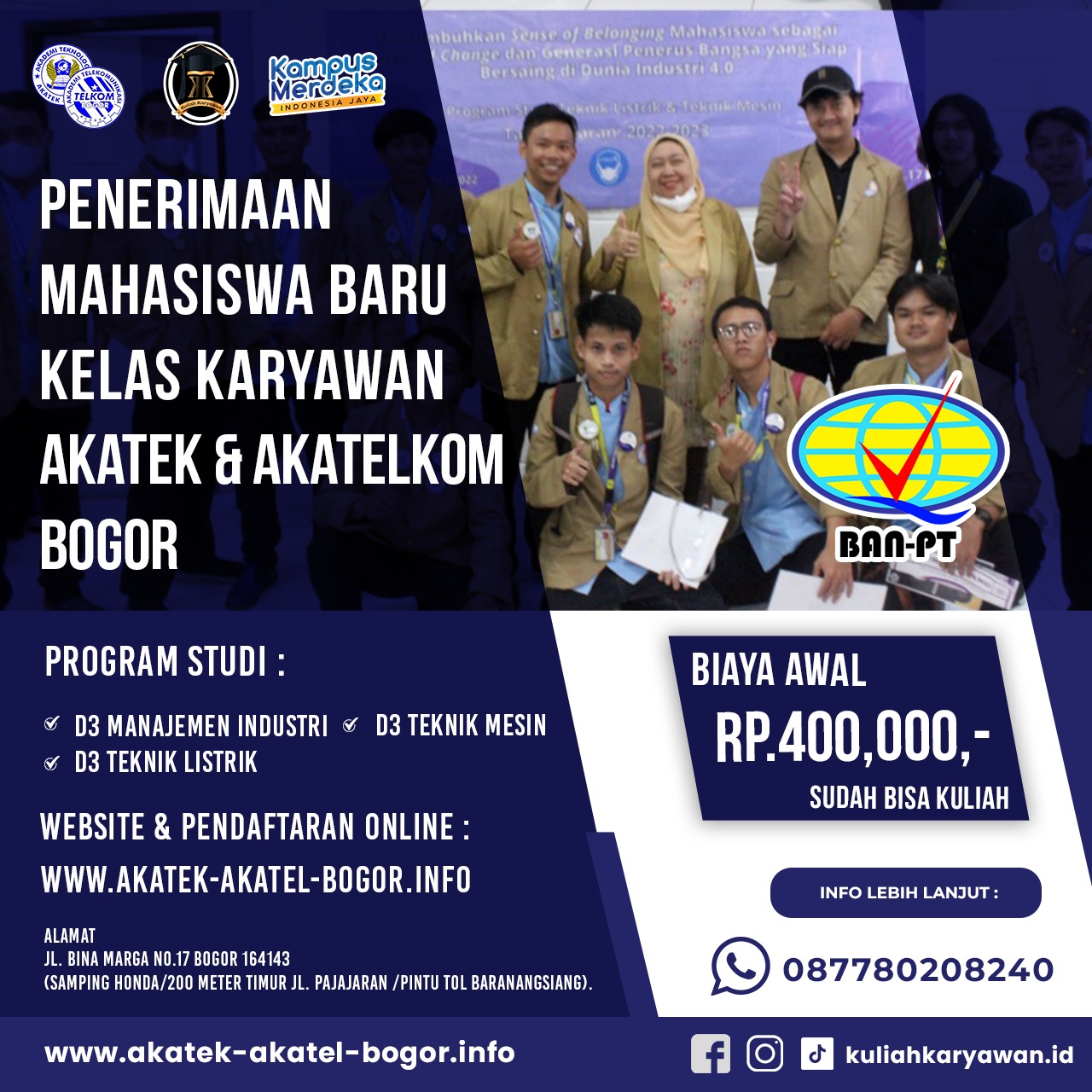 PMB Akatek dan Akatel Bogor