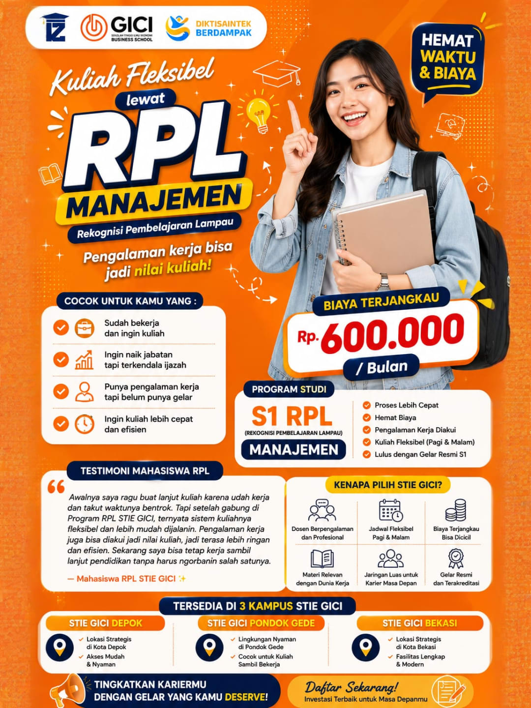 Kuliah Sambil Kerja Lebih Mudah dengan Program RPL Manajemen STIE GICI