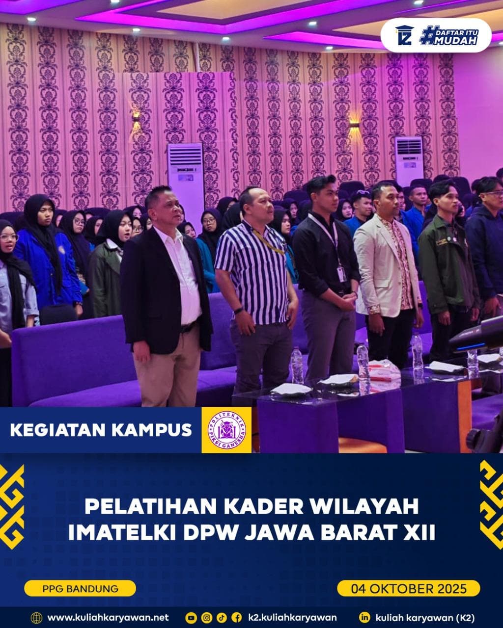 Pelatihan Kader Wilayah IMATELKI DPW Jawa Barat XII di Politeknik Piksi Ganesha Bandung