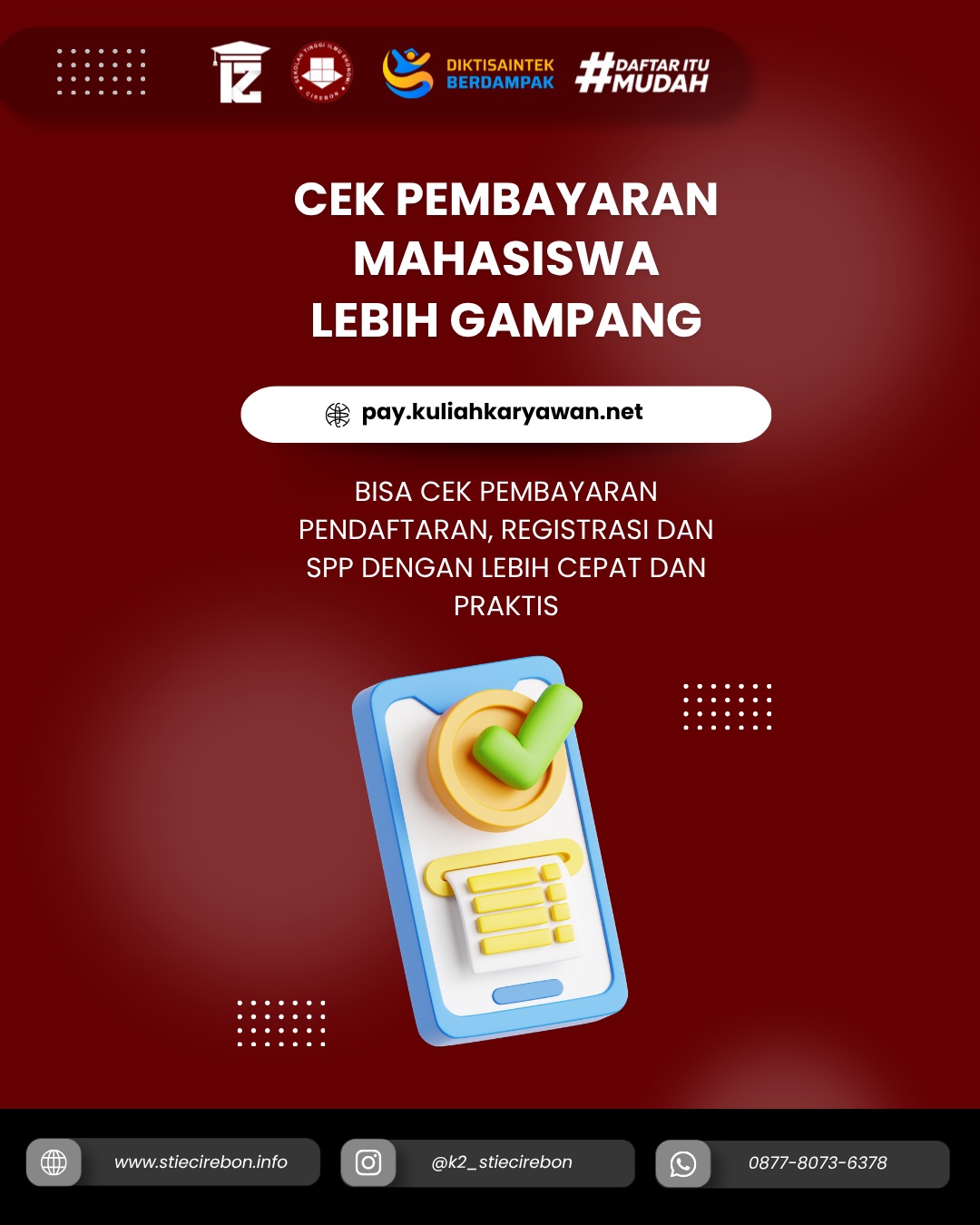 Cek Pembayaran Lebih Gampang di STIE Cirebon dengan pay.kuliahkaryawan.net
