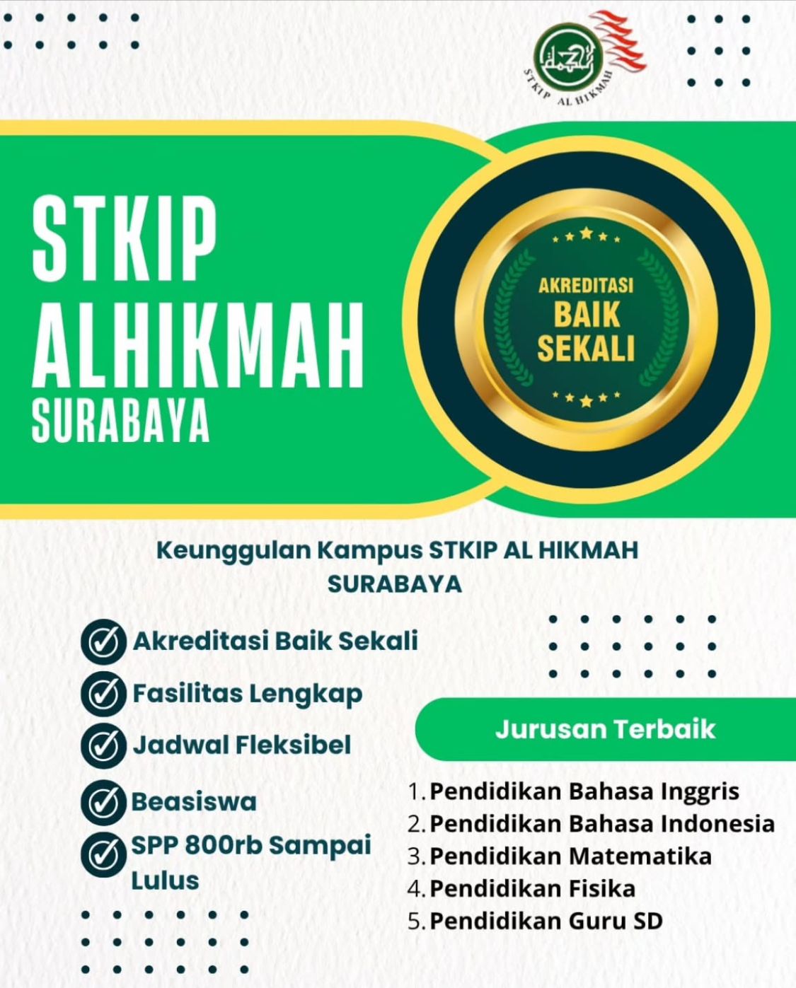 Kuliah sambil Kerja di STKIP Al-Hikmah Surabaya