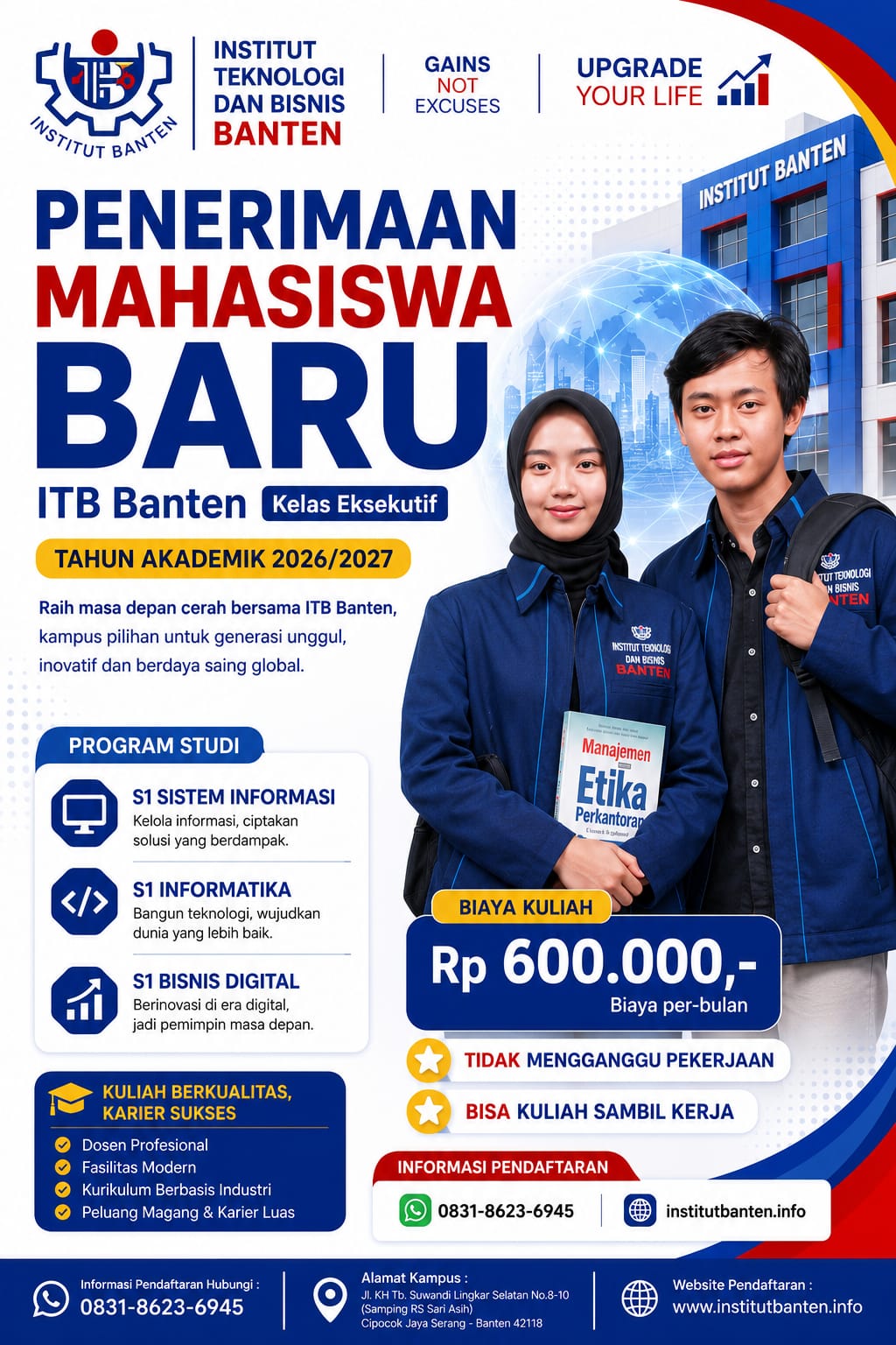  ITB Banten Kampus IT di  Kota Serang dengan Jurusan S1 Informatika & Sistem Informasi 