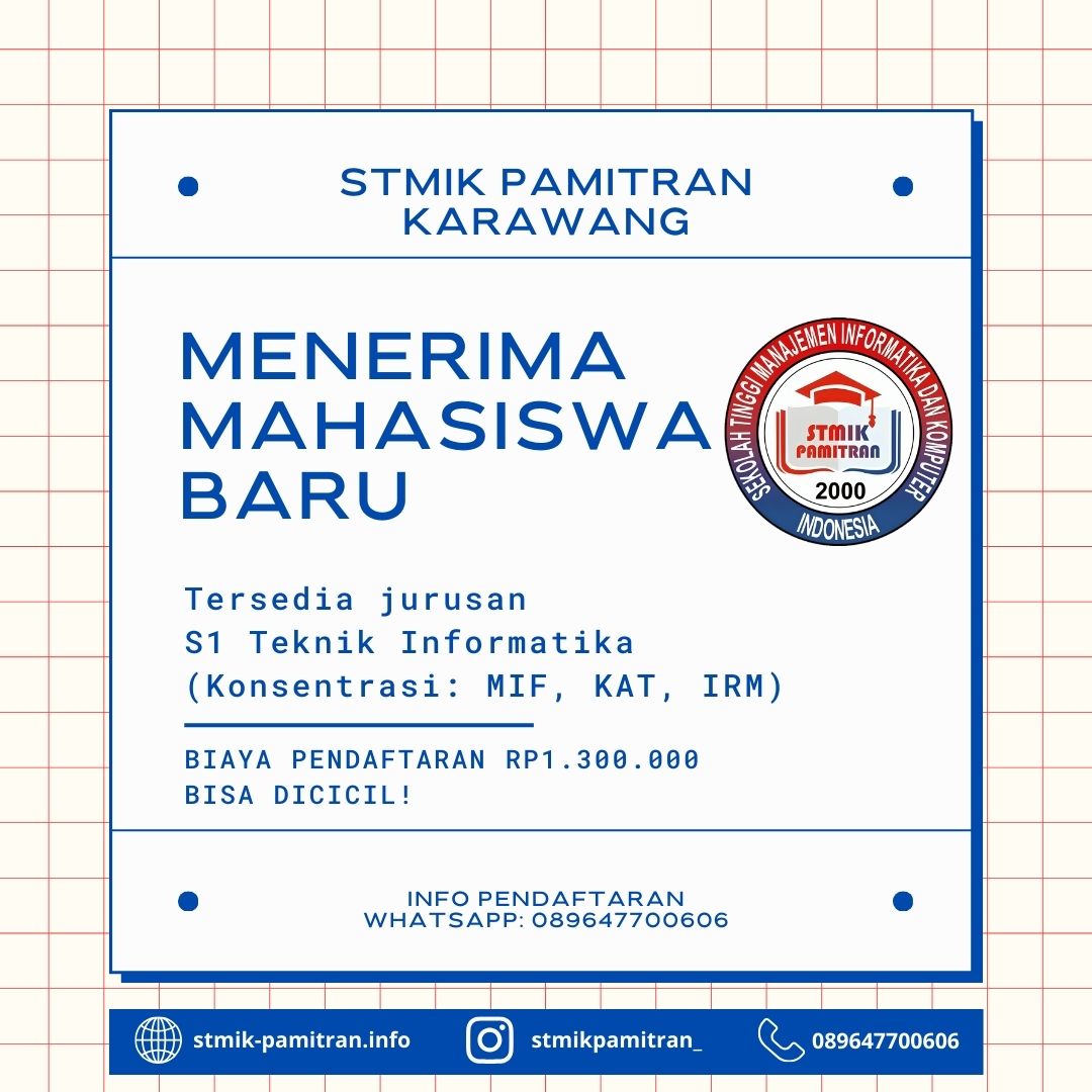 Pendaftaran Mahasiswa Baru Kelas Karyawan STMIK Pamitran Karawang