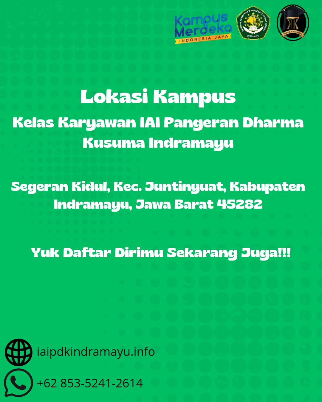 Lokasi Kampus Kelas Karyawan IAI Pangeran Dharma Kusuma Indramayu
