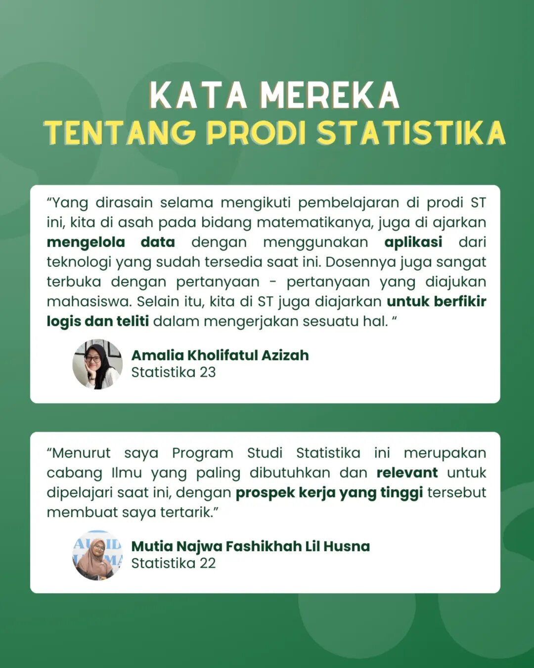 Kata Mereka Jurusan S1 Statistik Kampus ISTNUBA Bali