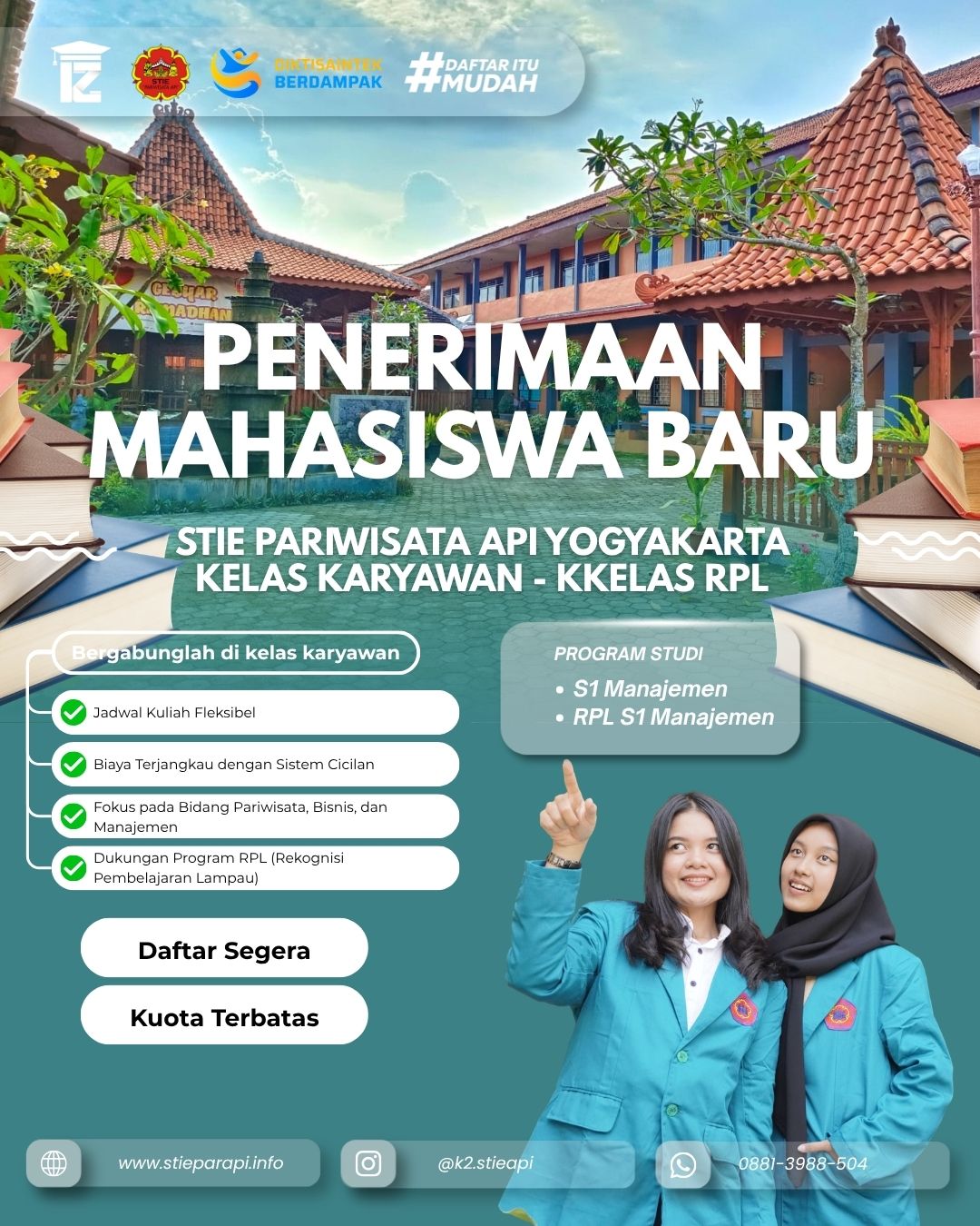 Saatnya Kuliah Lagi dengan Kuliah Karyawan K2 STIE Pariwisata API Yogyakarta yang Fleksibel
