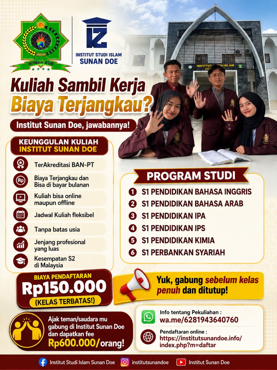 Gabung Kelas Karyawan Institut Sunan Doe dengan Biaya Terjangkau