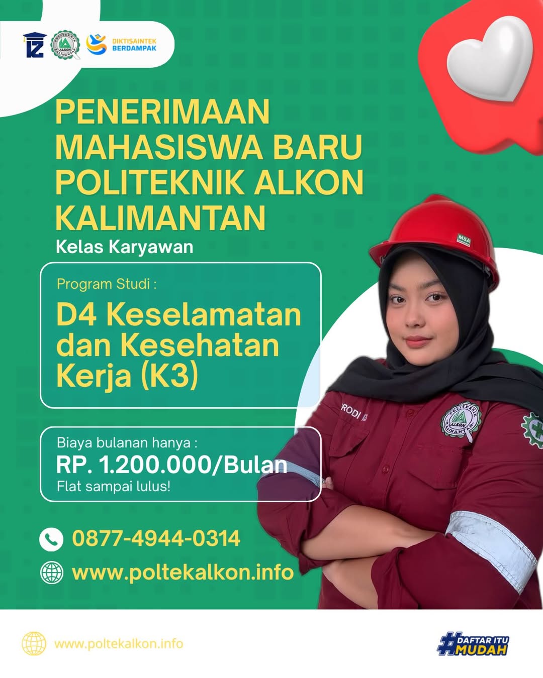 Kuliah D4 Keselamatan dan Kesehatan Kerja (K3) di Politeknik Alkon Balikpapan