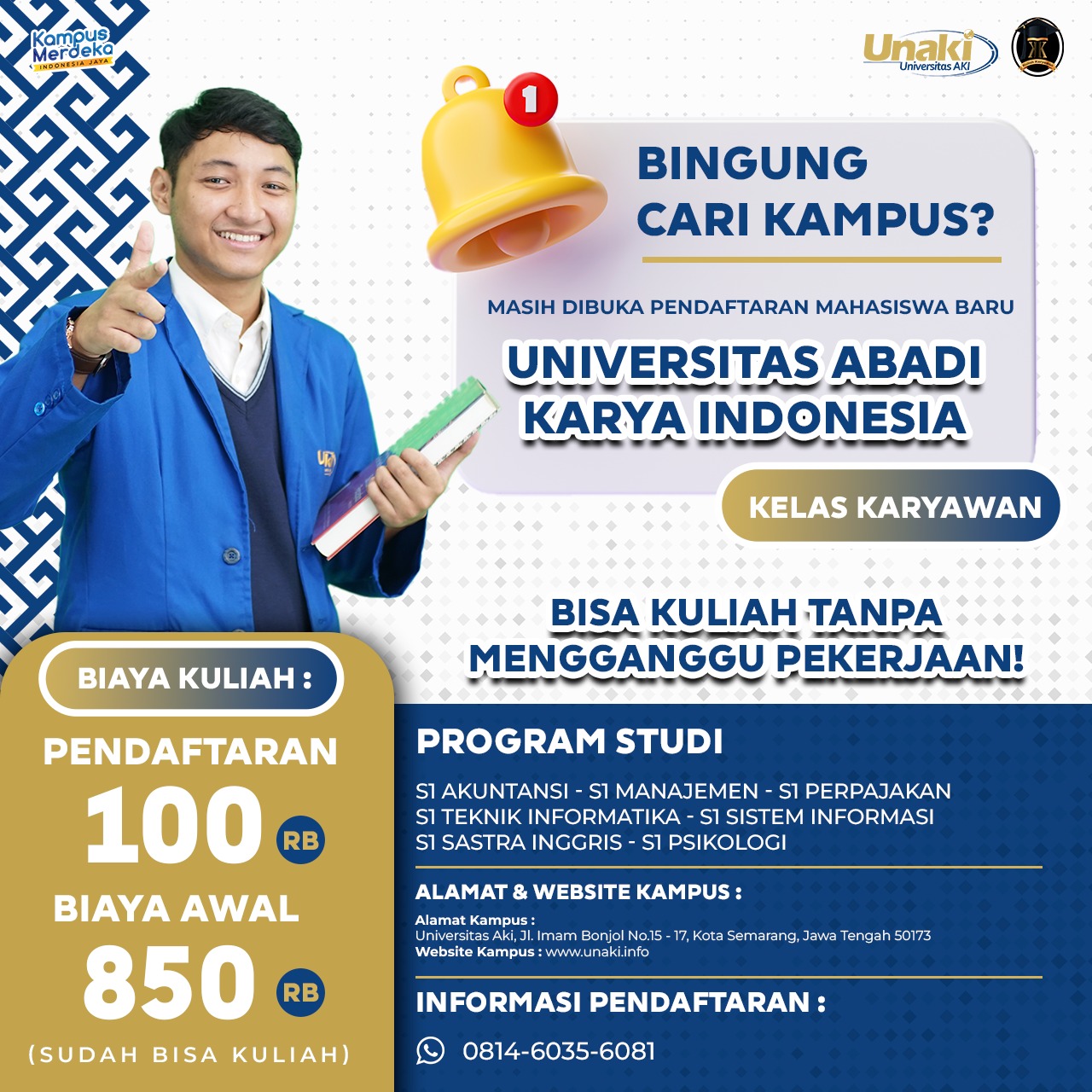 Bisa Kuliah Sambil Kerja Di UNAKI Tanpa Mengganggu Pekerjaan