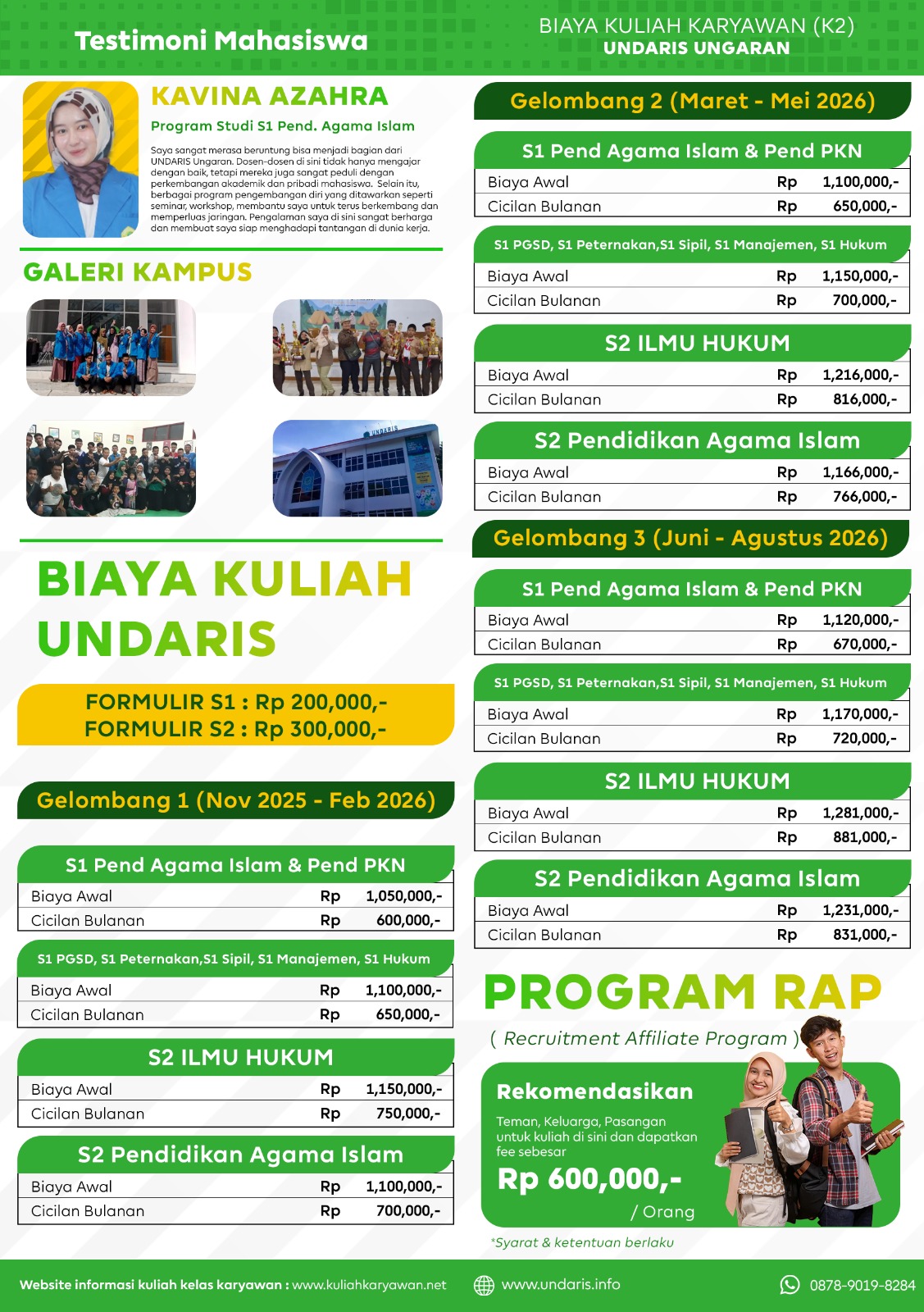 Cililan Biaya Kuliah UNDARIS