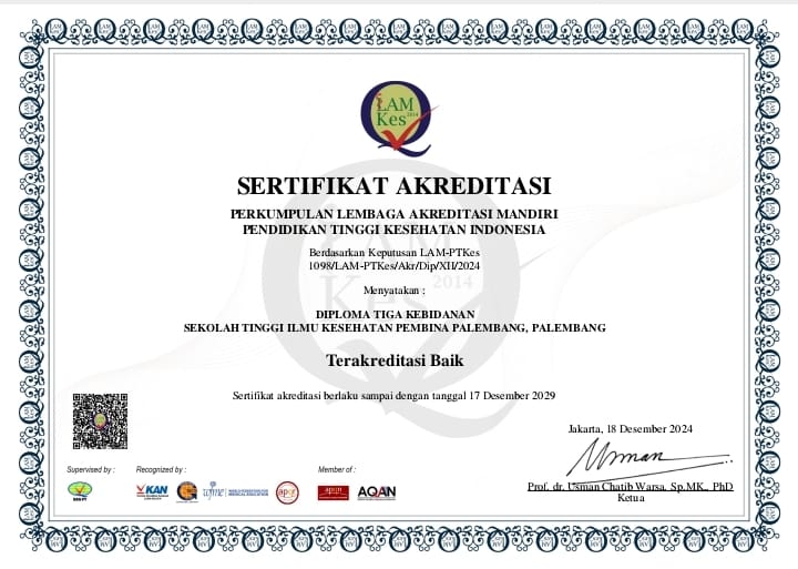 Akreditasi Jurusan D3 Kebidanan STIKES Pembina Palembang